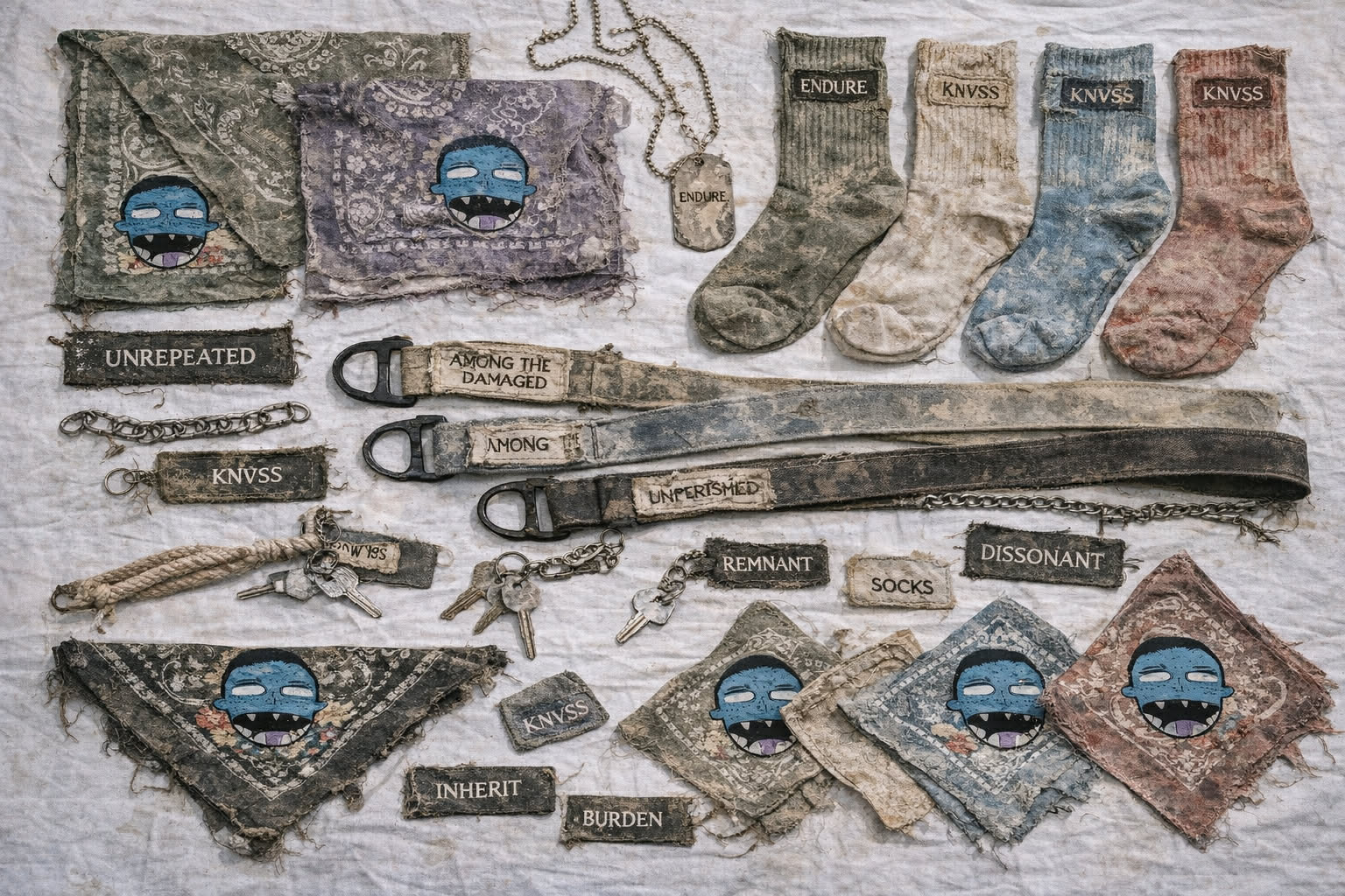 KNVSS Accessories - Socks, Belts, Patches, Keychains