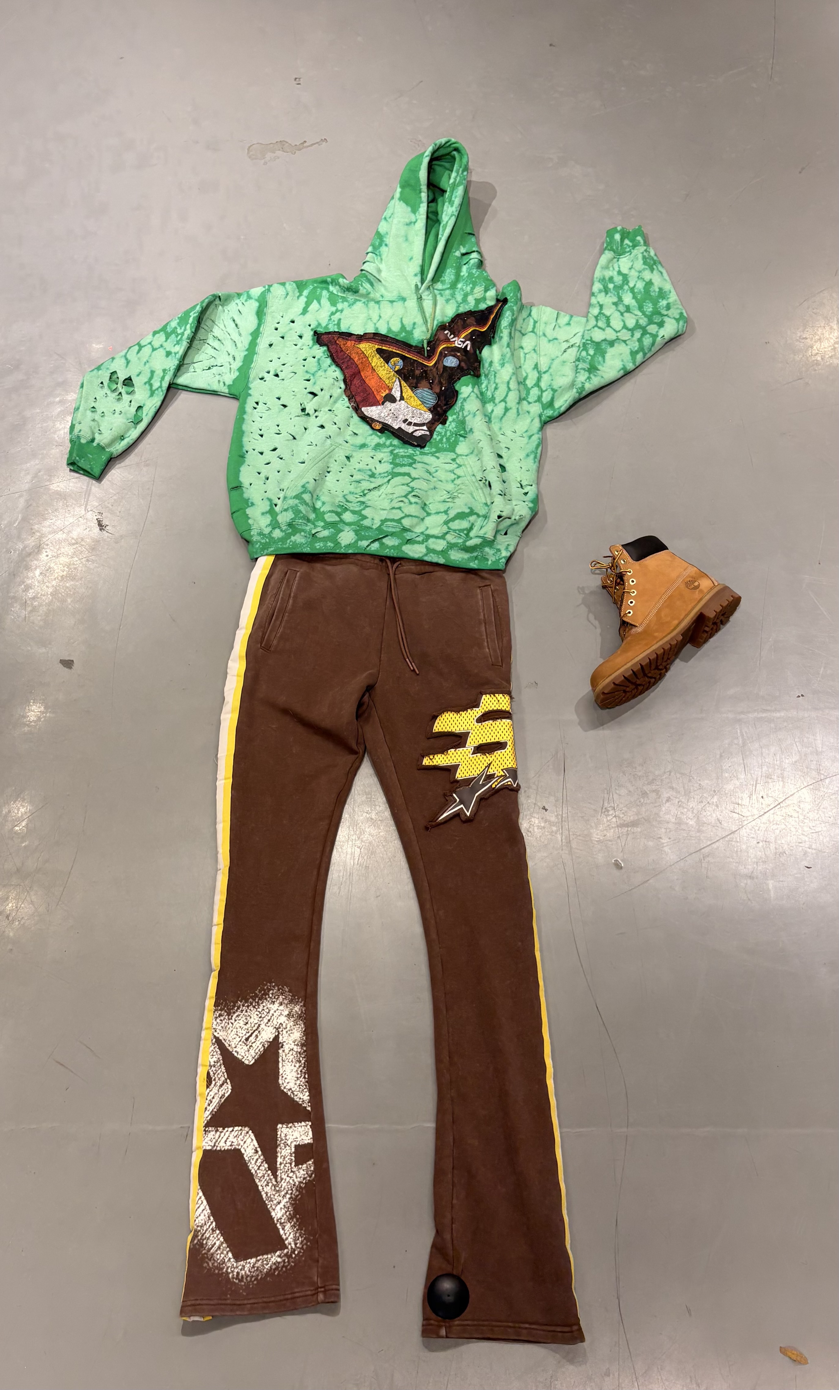 Moth Patch Hoodie - Money Green