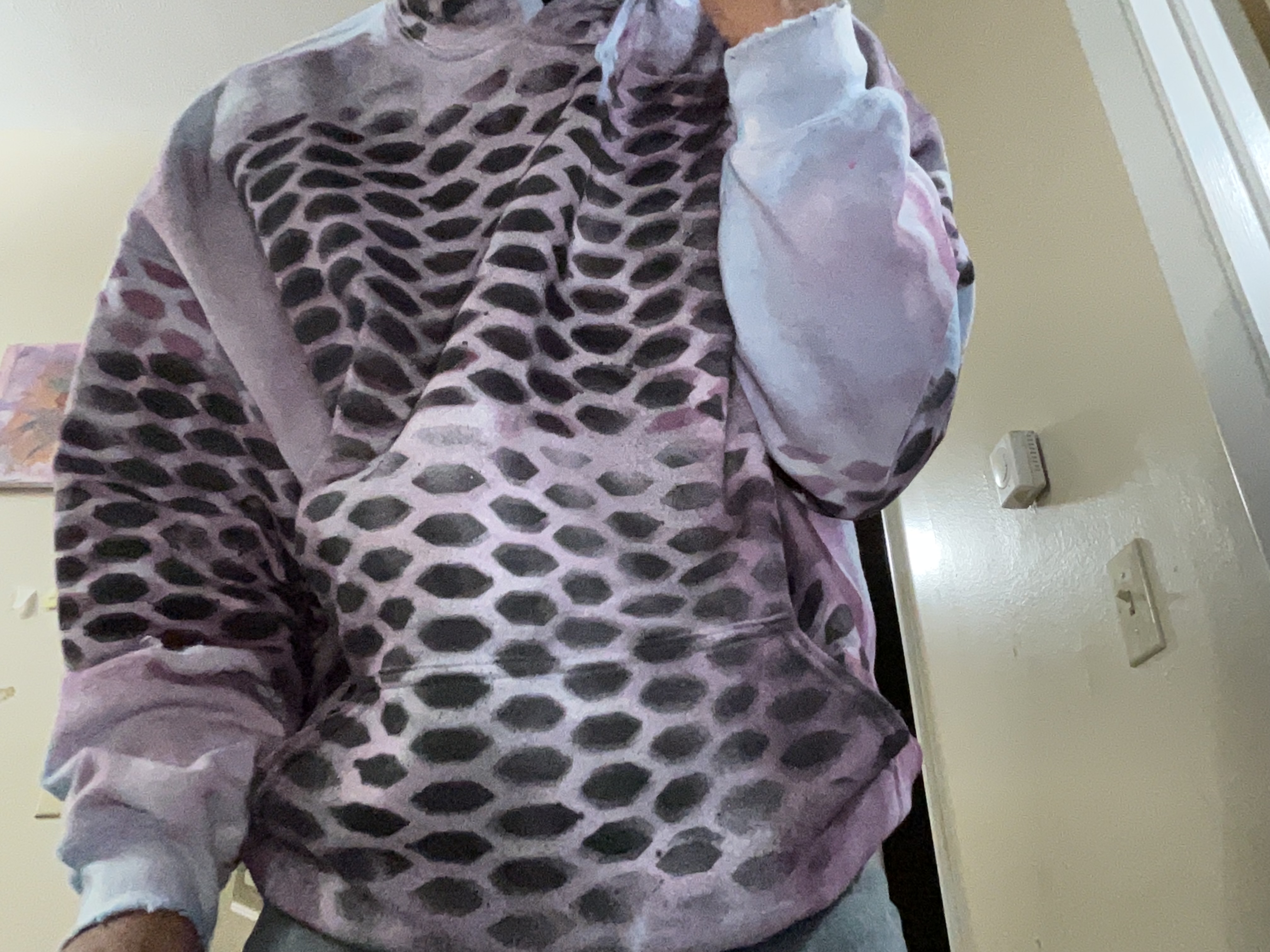 Purple hoodie close-up